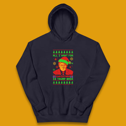 Trump Back Christmas Kids Hoodie