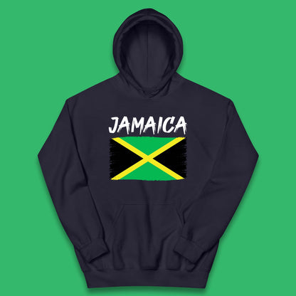 Jamaica Distressed Flag Country In The Caribbean Jamaican Flag Patriotism Kids Hoodie