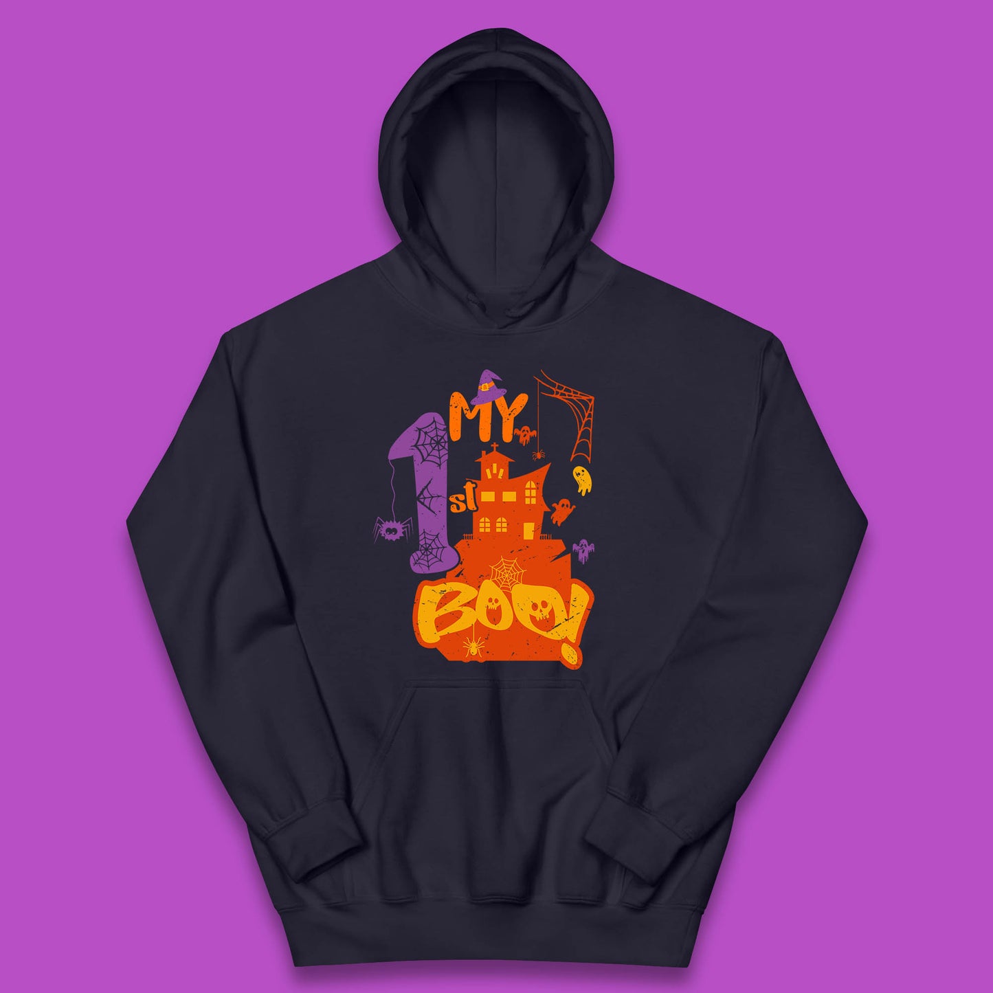 My 1st Boo Halloween Horror Scary Witch House Spooky Season Kids Hoodie