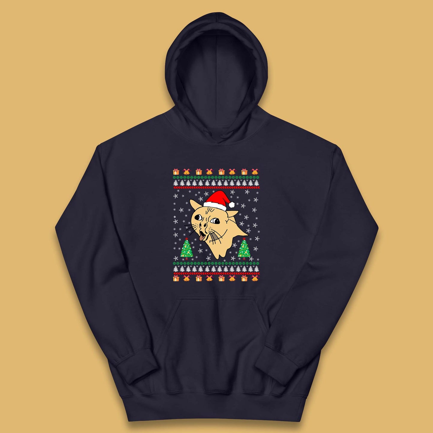 coughing cat christmas hoodie