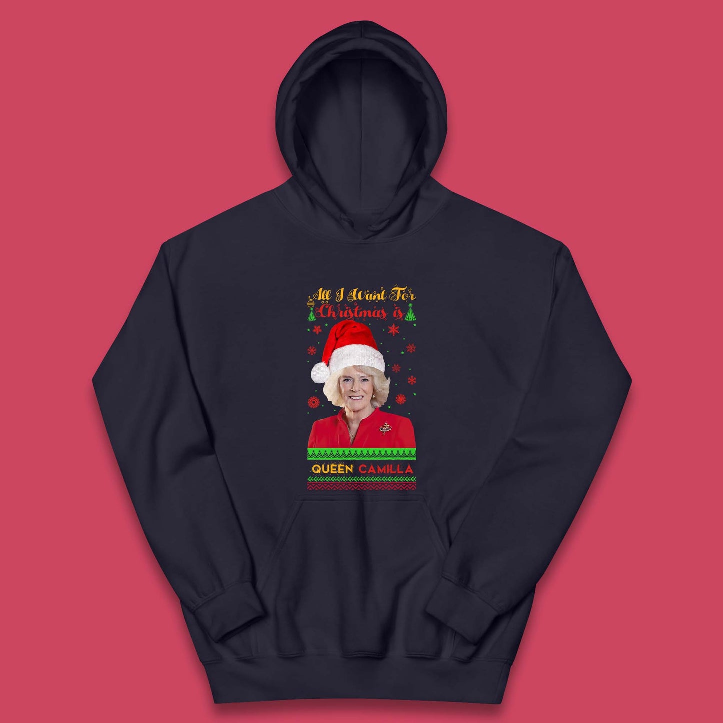 Queen Camilla Christmas Kids Hoodie