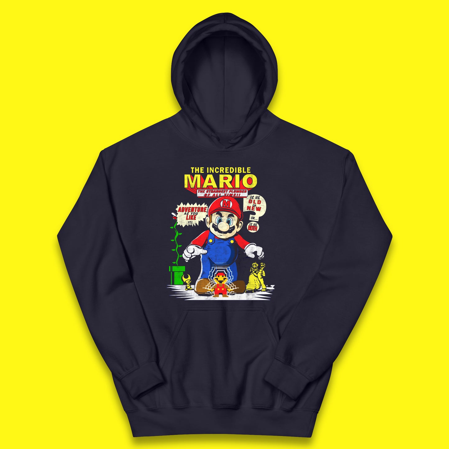 The Incredible Mario The Strongest Plumber Of All Time Super Mario Funny Plumber Mario Bros Gaming Kids Hoodie