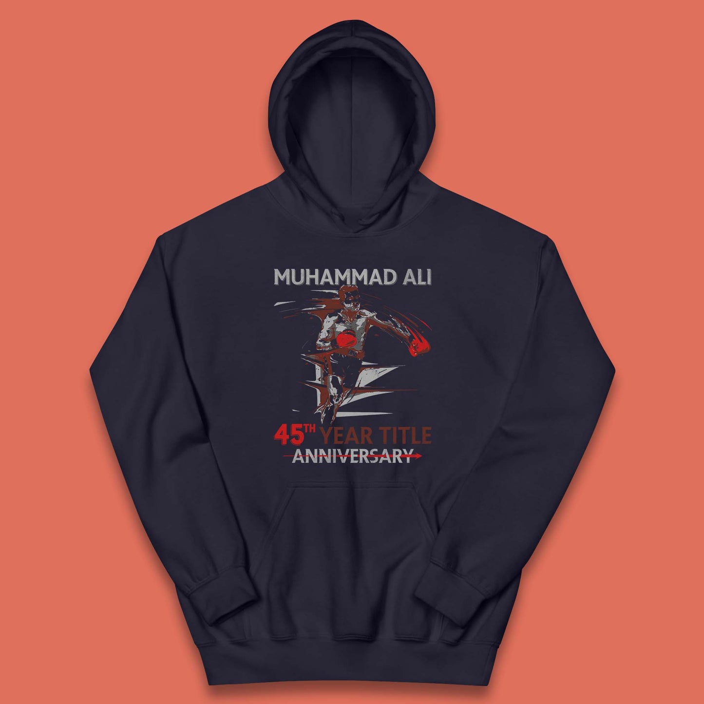 Muhammad Ali 45th Year Title Anniversary World Boxing Champion American Heavyweight Boxer Kids Hoodie
