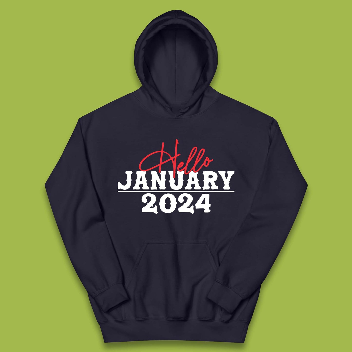 Hello January 2024 Kids Hoodie