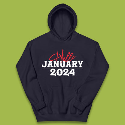 Hello January 2024 Kids Hoodie