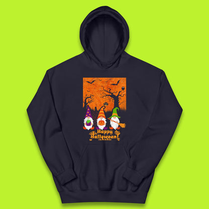 Happy Halloween Gnomies Spooky Witch Gnomes Scary Halloween Trees Gnome Lover Kids Hoodie