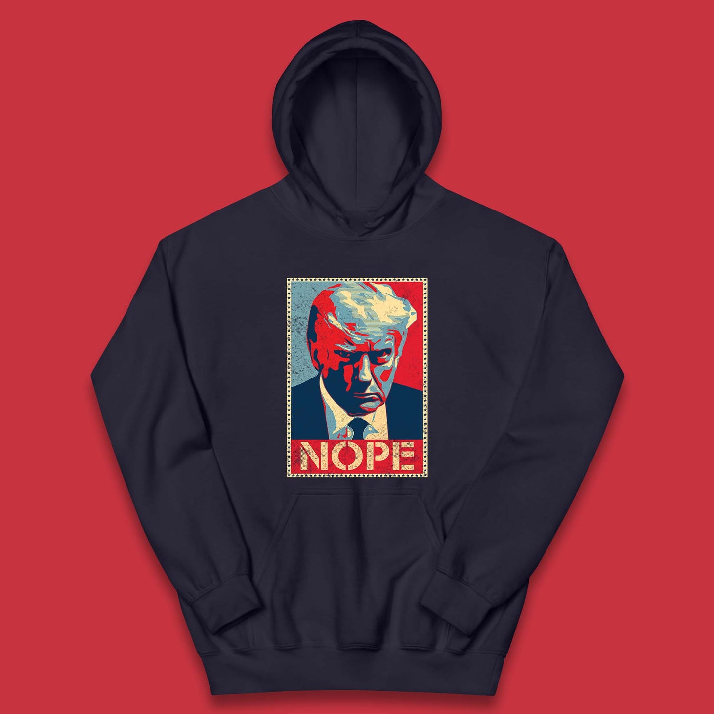 Donald Trump Nope Mugshot Funny Political Obama Hope Anti Trump Kids Hoodie