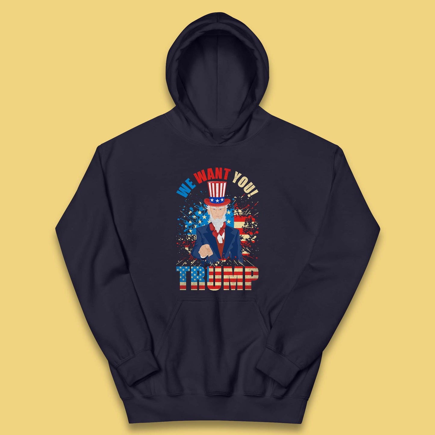 Uncle Sam We Want You Trump Make America Great Again Donald Trump Kids Hoodie