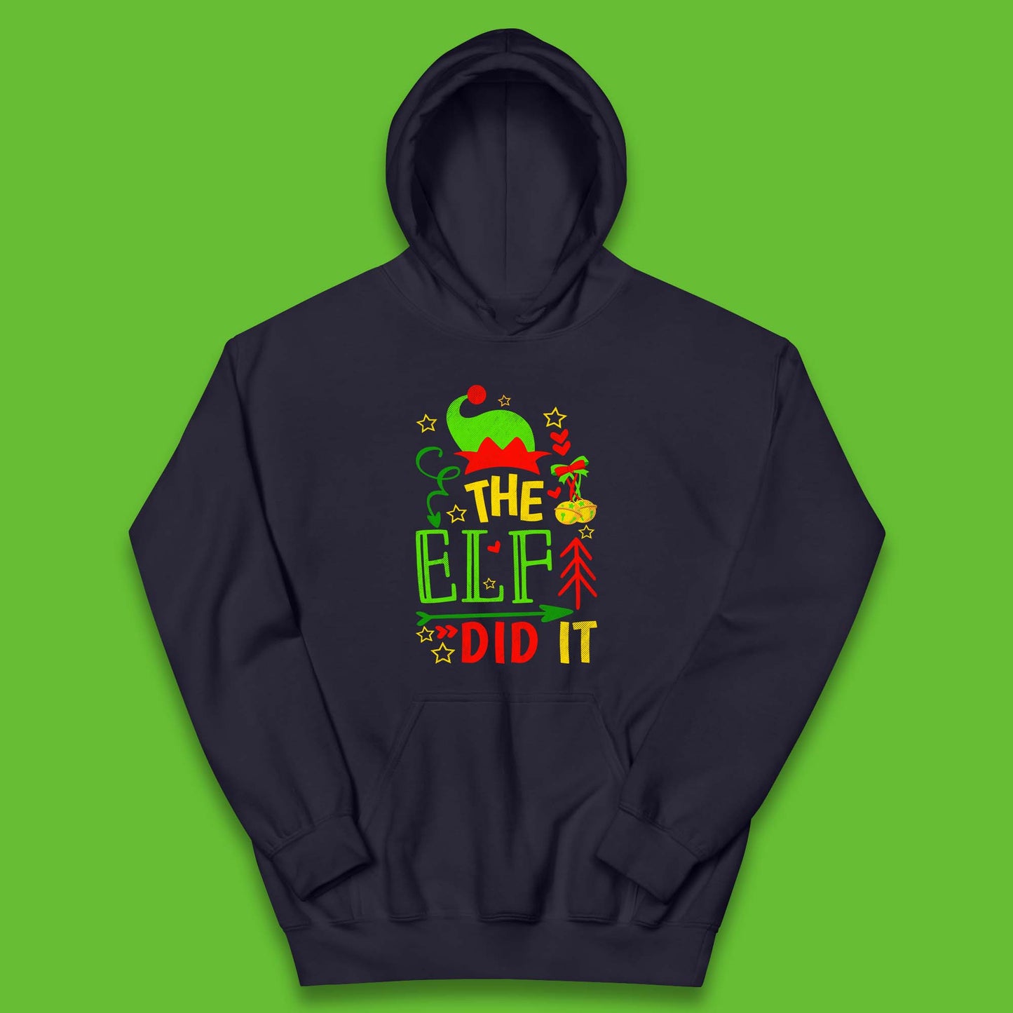 christmas the elf did it funny hoodie