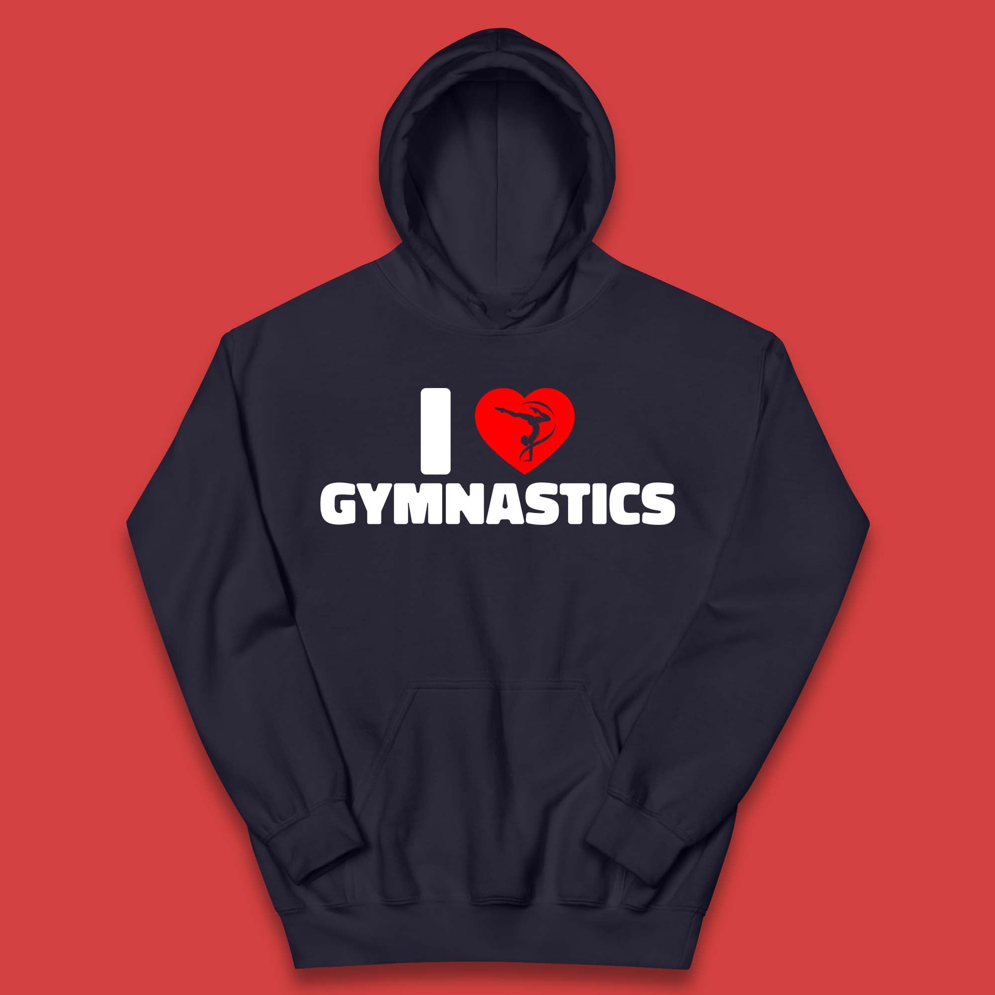I Love Gymnastics Floor Exercises Sports Heart Gymnast Gymnastics Lover Kids Hoodie