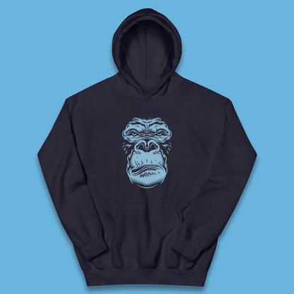 Angry Gorilla Face Scary Wild Angry Monkey Kids Hoodie