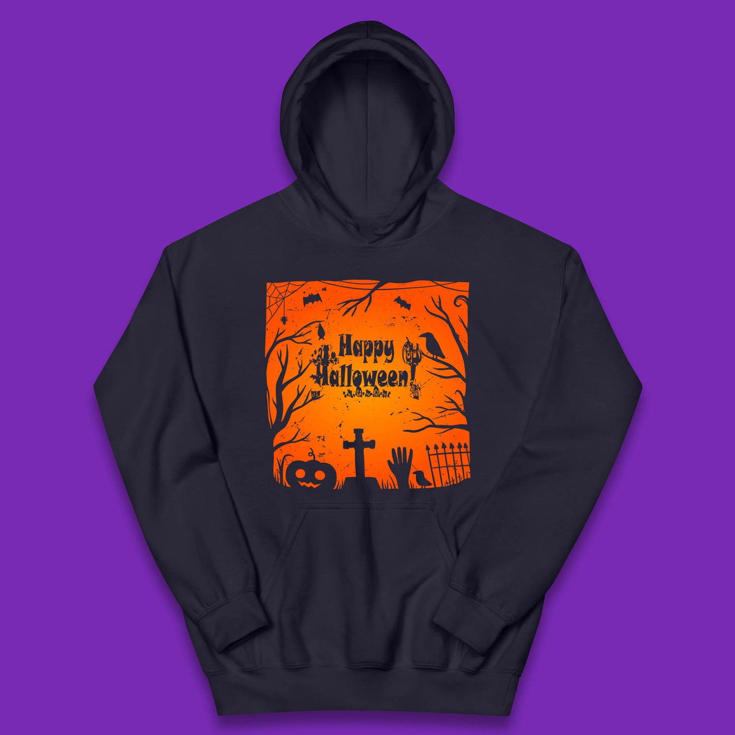 Happy Halloween Witch Hand Cross Sign Scary Pumpin Spooky Terrific Halloween Night Kids Hoodie