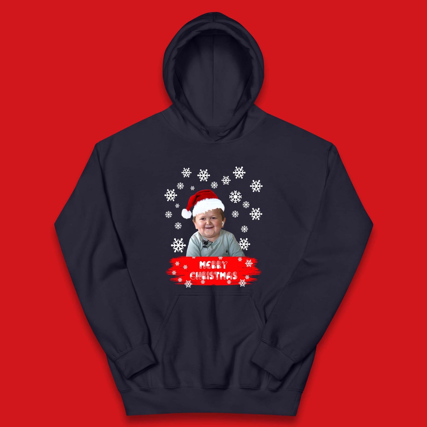 Merry Christmas Hasbulla Snowflakes Kids Hoodie