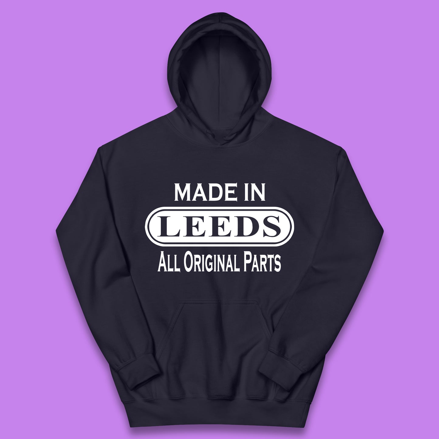 Made In Leeds All Original Parts Vintage Retro Birthday City In West Yorkshire, England Gift Kids Hoodie