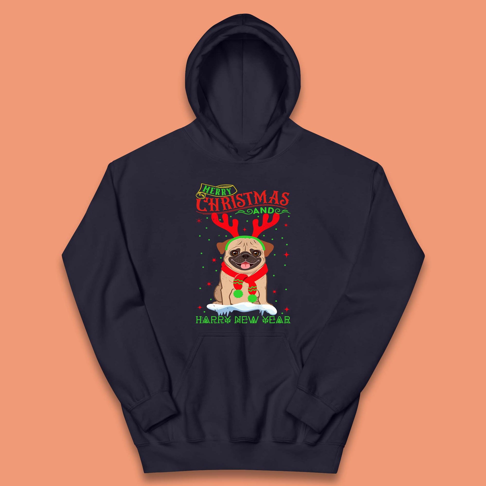 christmas pug dog hoodie