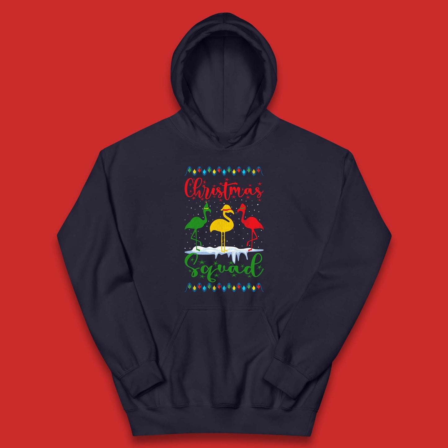 flamingos christmas hoodie