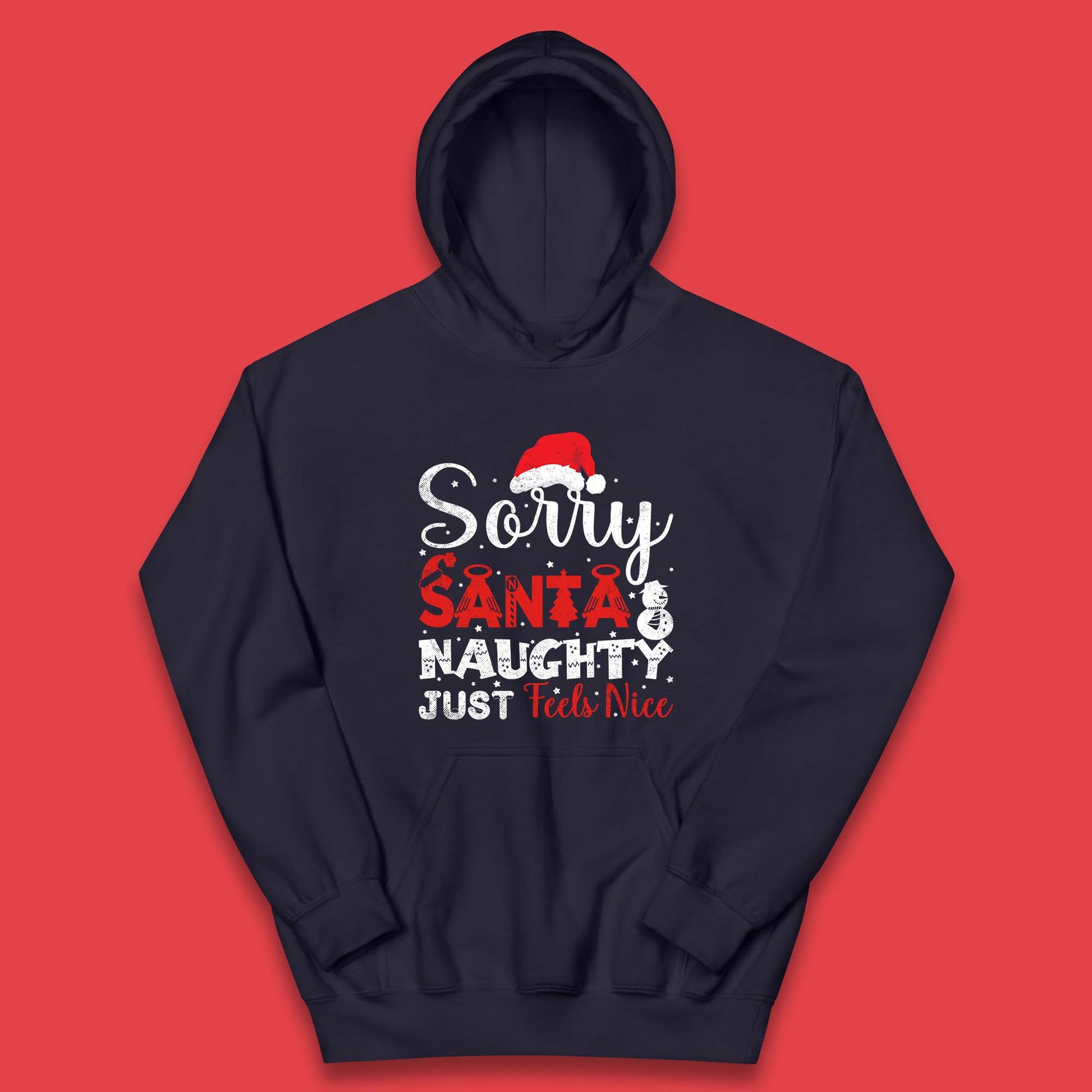 santa naughty christmas kids hoodie