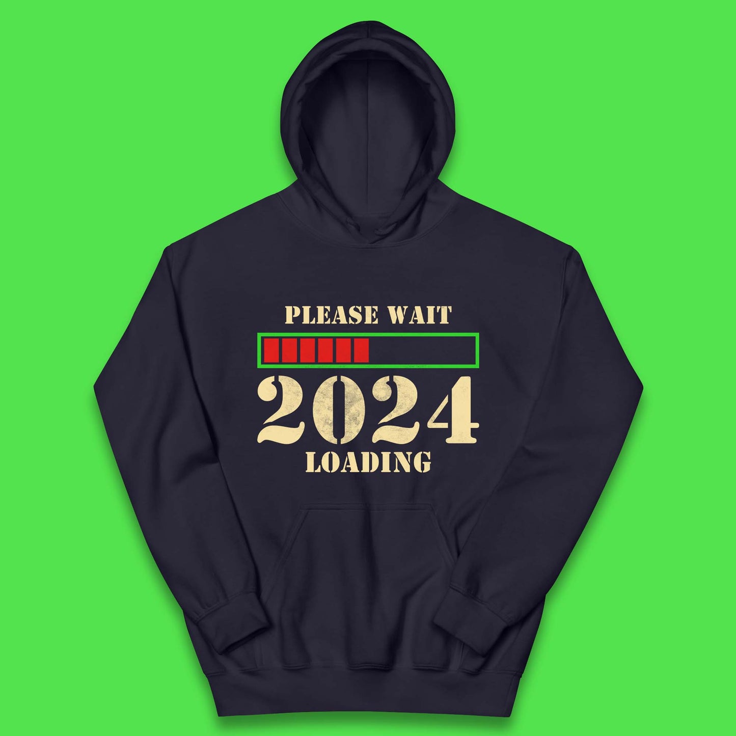 Please Wait 2024 Loading Kids Hoodie