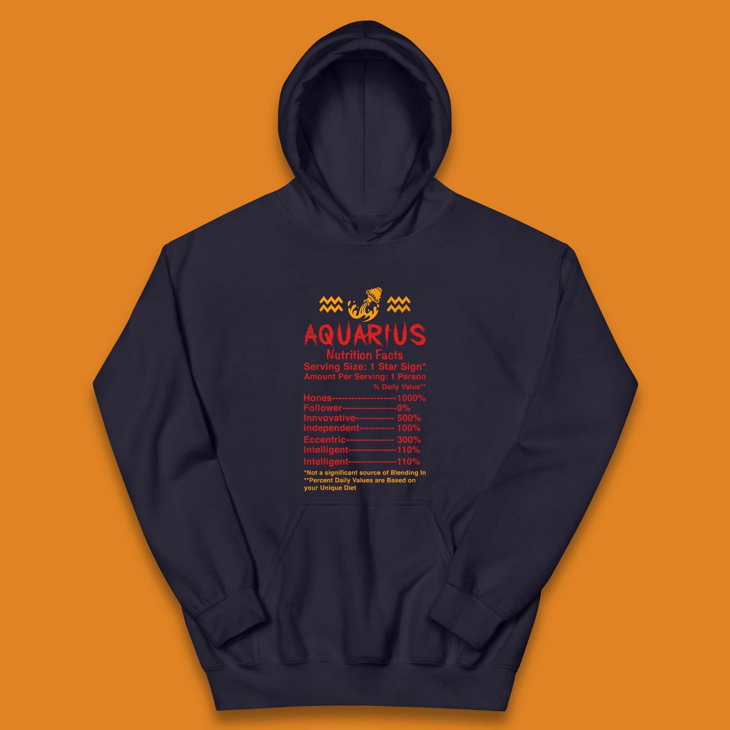 Aquarius Nutrition Facts Kids Hoodie