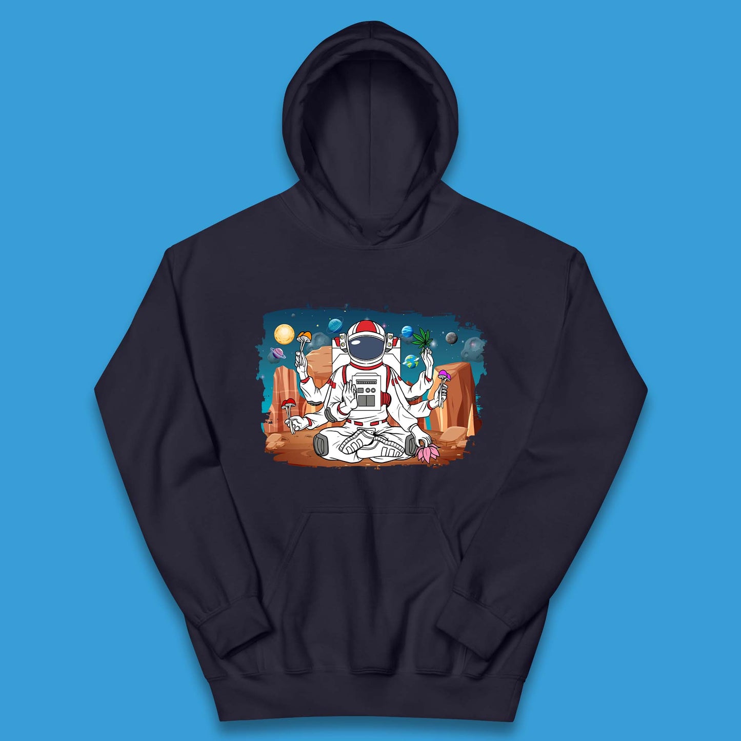 Meditating Astronaut Yoga Kids Hoodie