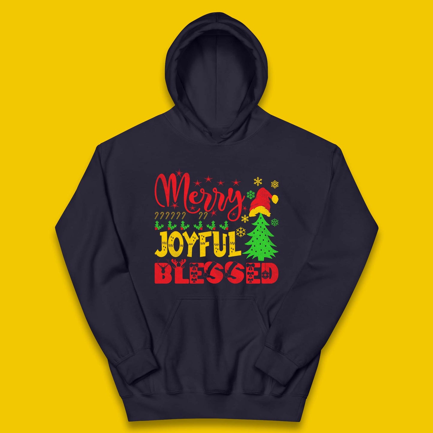 Merry Joyful Blessed Christmas Kids Hoodie