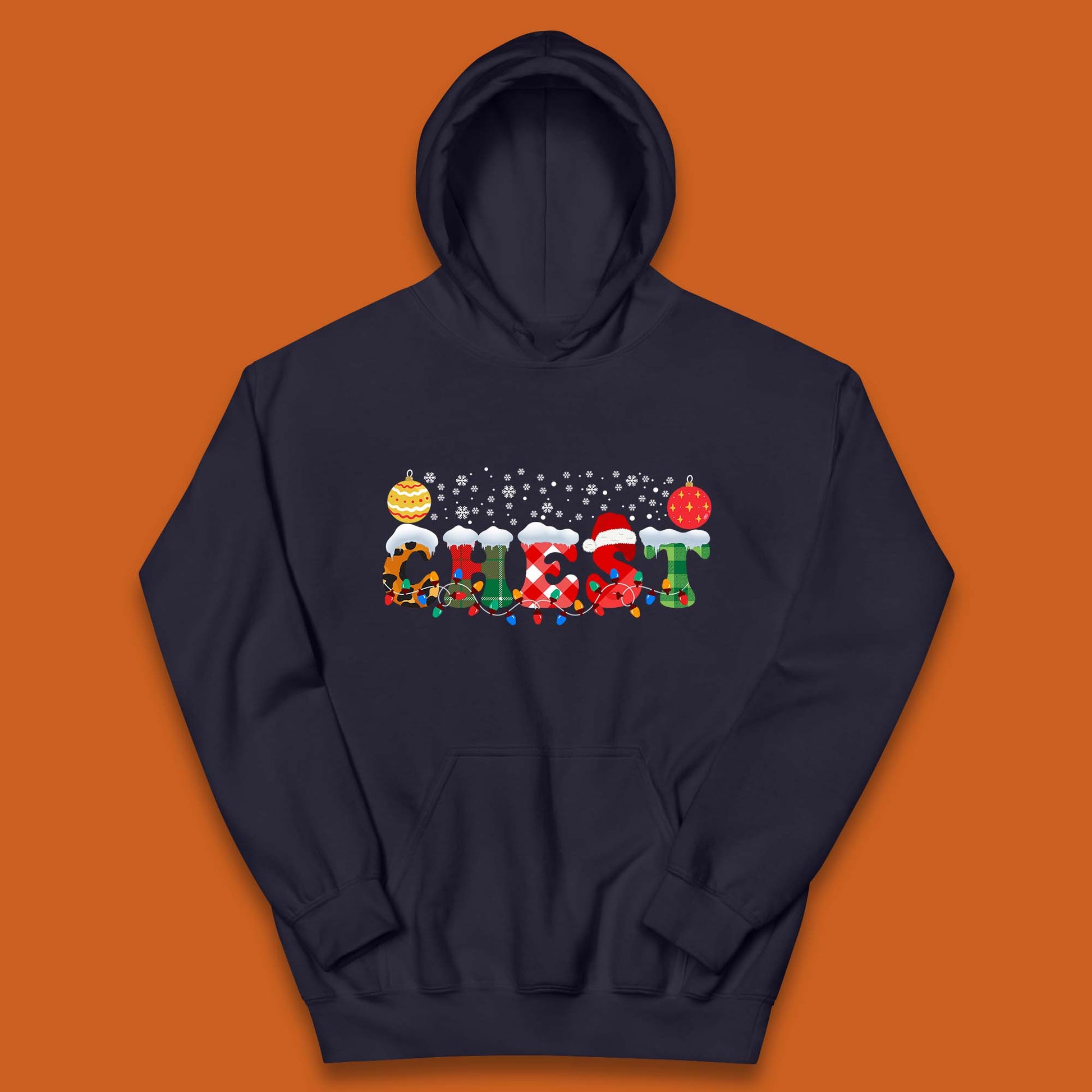 chest and nuts christmas snow winter hoodie