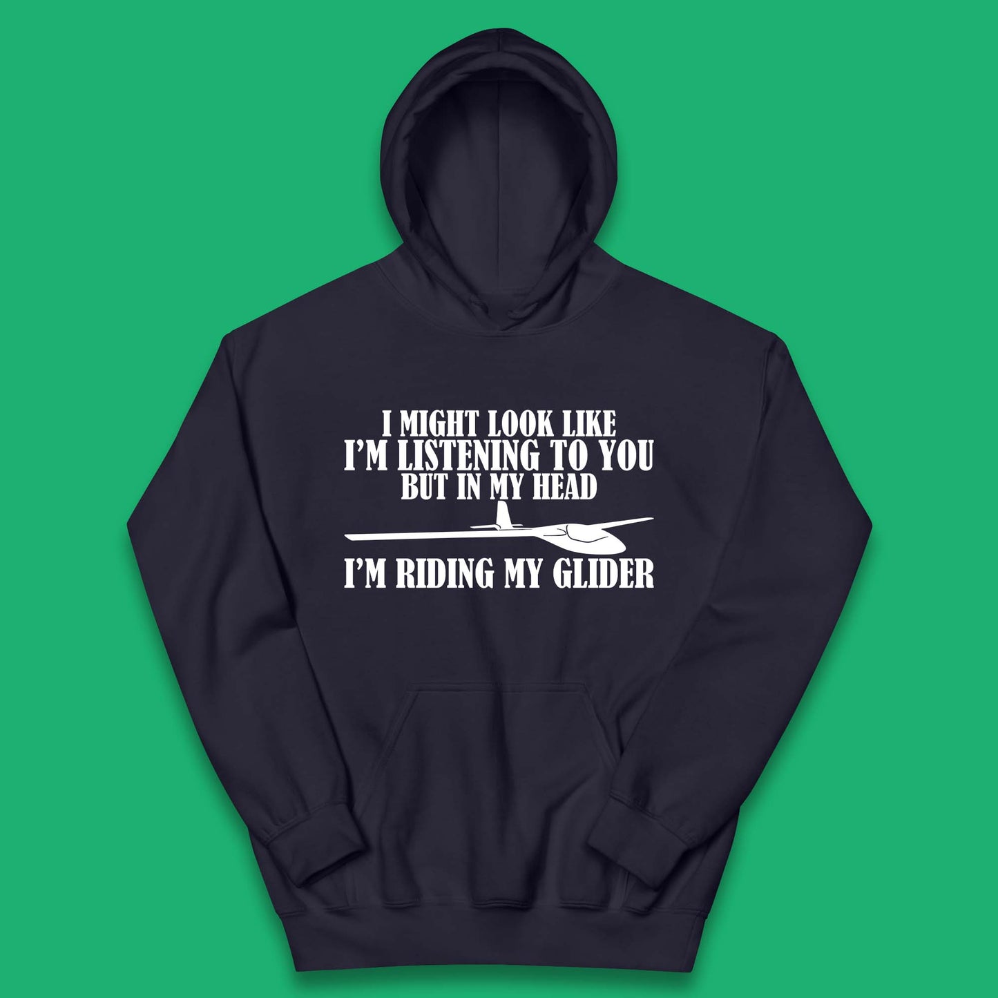 In My Head I'm Riding My Glider Kids Hoodie