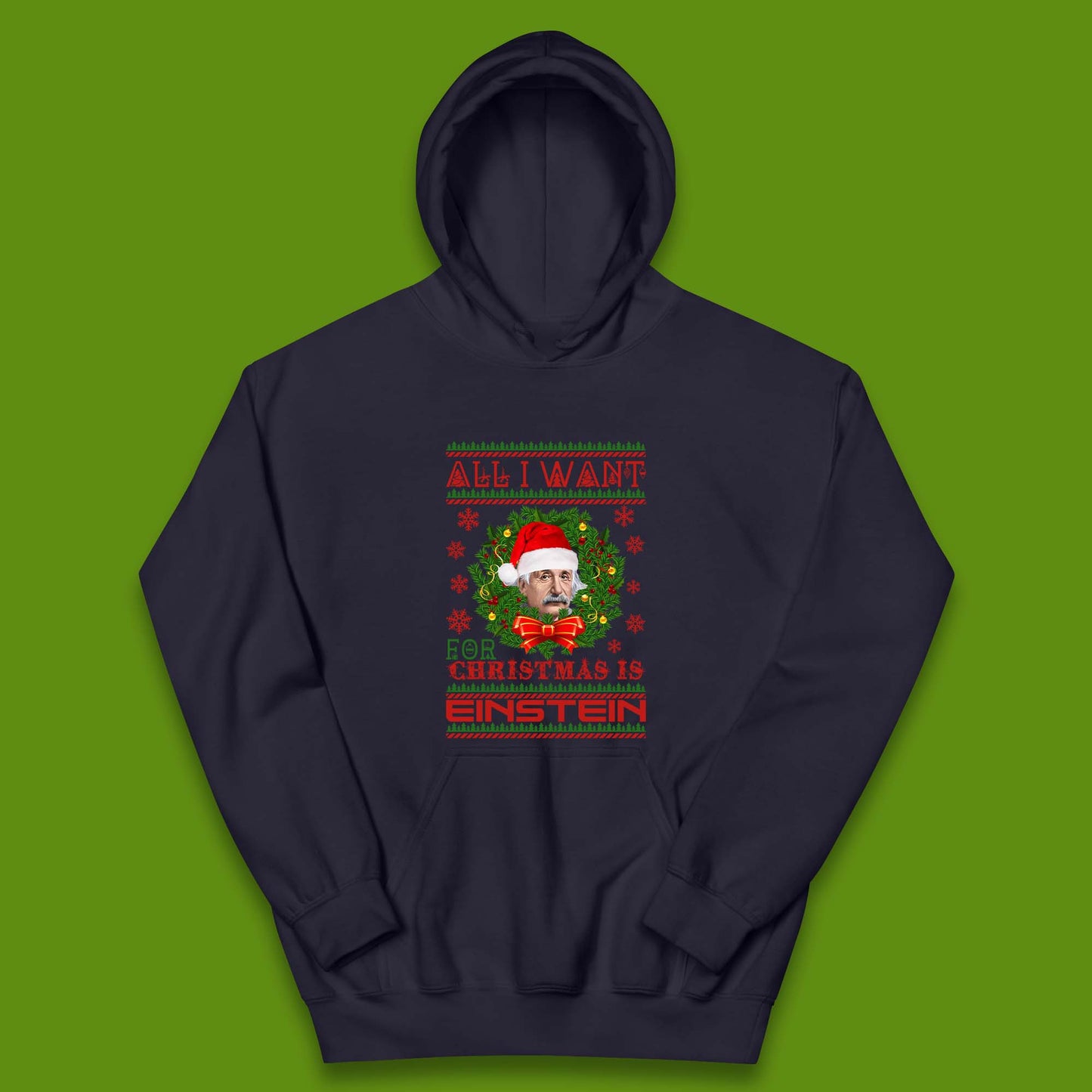 Want Einstein For Christmas Kids Hoodie