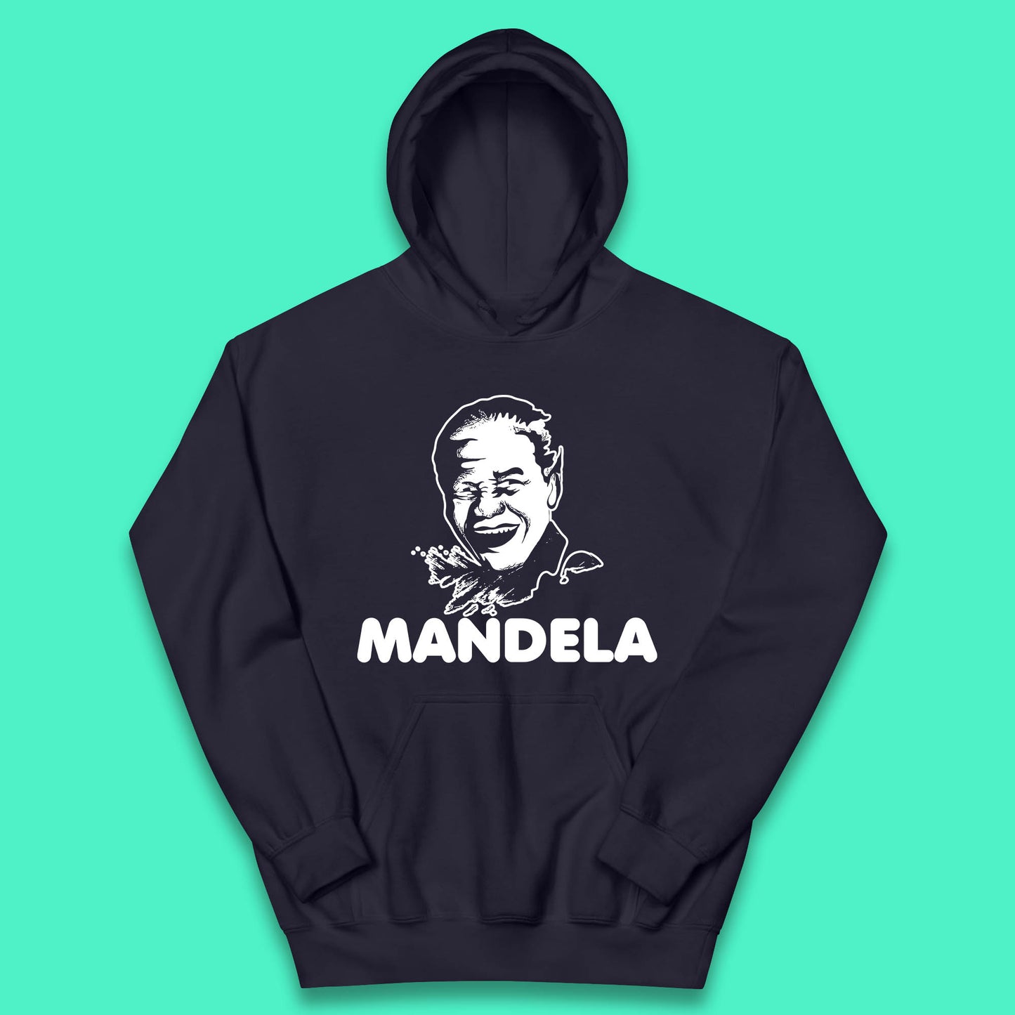 Mandela Portrait Art Black Lives Matter Nelson Mandela International Day Kids Hoodie