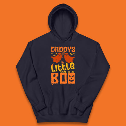 Daddy's Little Boo Funny Halloween Little Boo Ghost Kids Hoodie