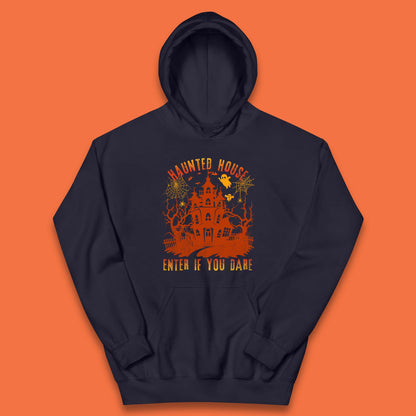 Haunted House Enter If You Dare Scary Halloween Nightmare House Spooky Season Halloween Party Kids Hoodie
