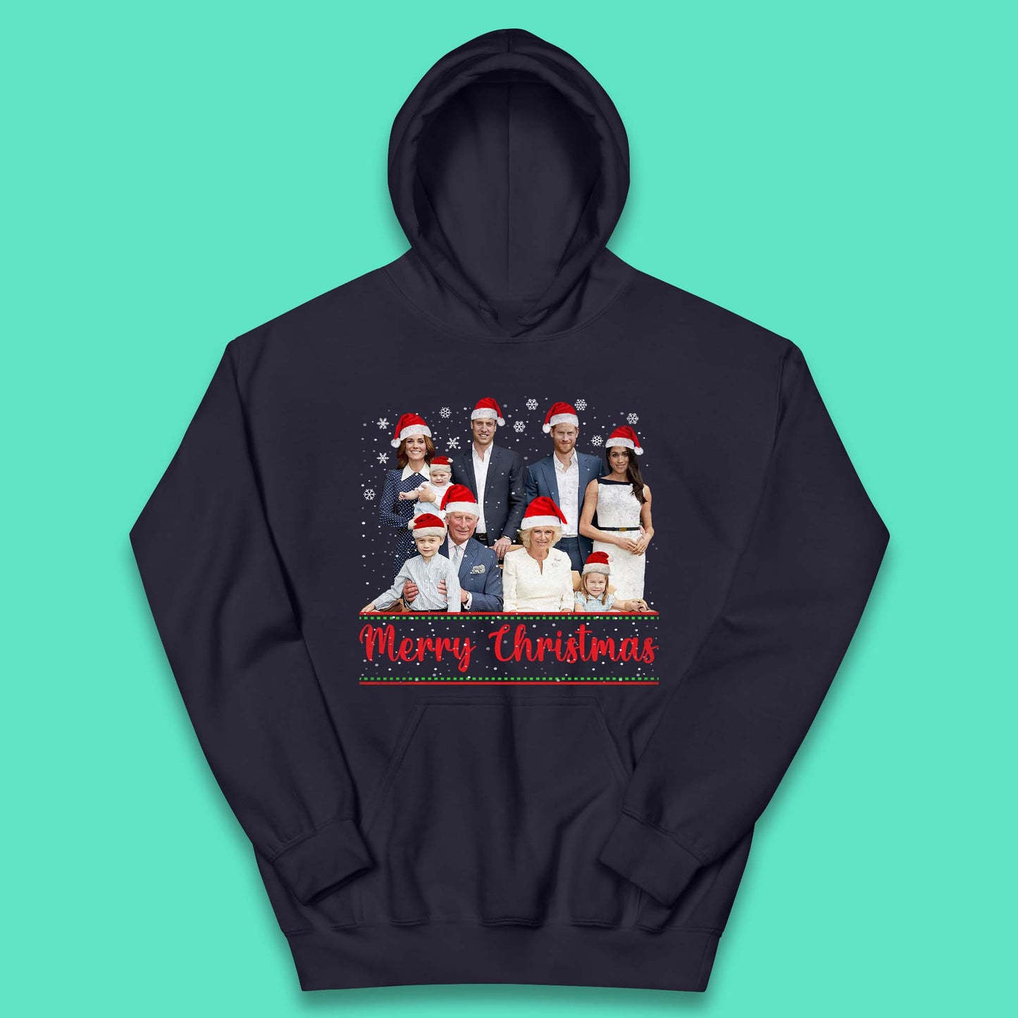 British Royal Family Succession Christmas Kids Hoodie