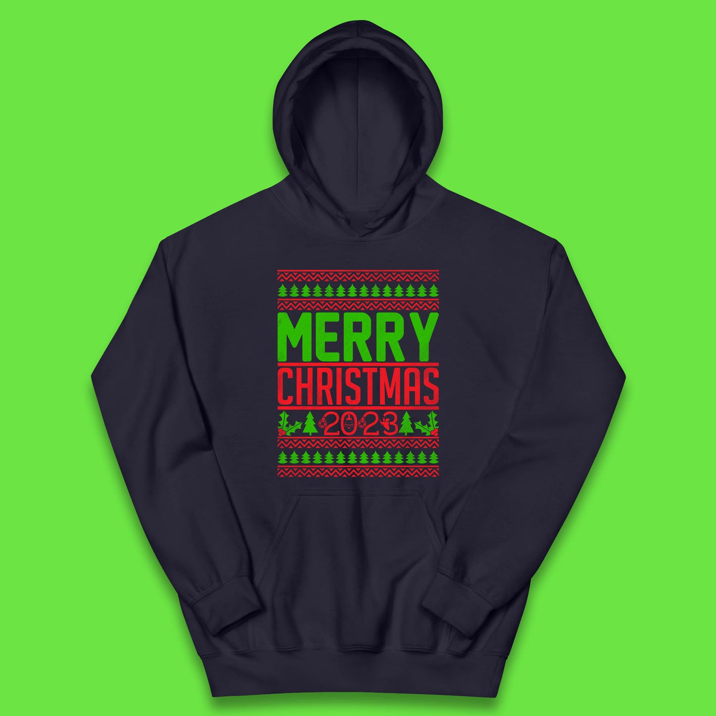 Merry Christmas 2023 Winter Holiday Festive Celebration Xmas Gift Kids Hoodie