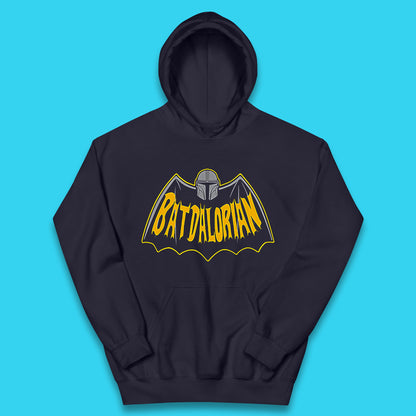 Batdalorian Star Wars The Mandalorian Or Mando X Batman Parody Fictional Characters Kids Hoodie