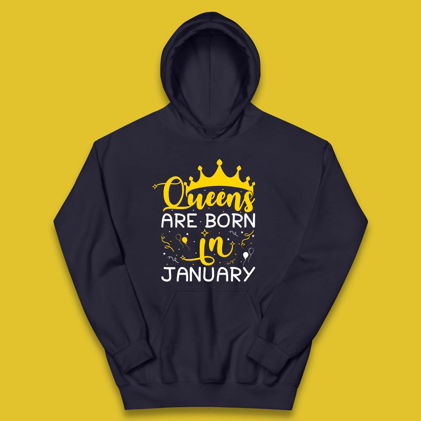 Queens Are Born In January Kids Hoodie