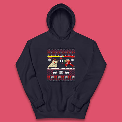 Jesus Vs Santa KO Christmas Kids Hoodie