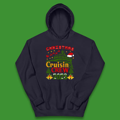 Christmas Cruisin Crew 2023 Xmas Cruise Vacation Cruising Squad Kids Hoodie