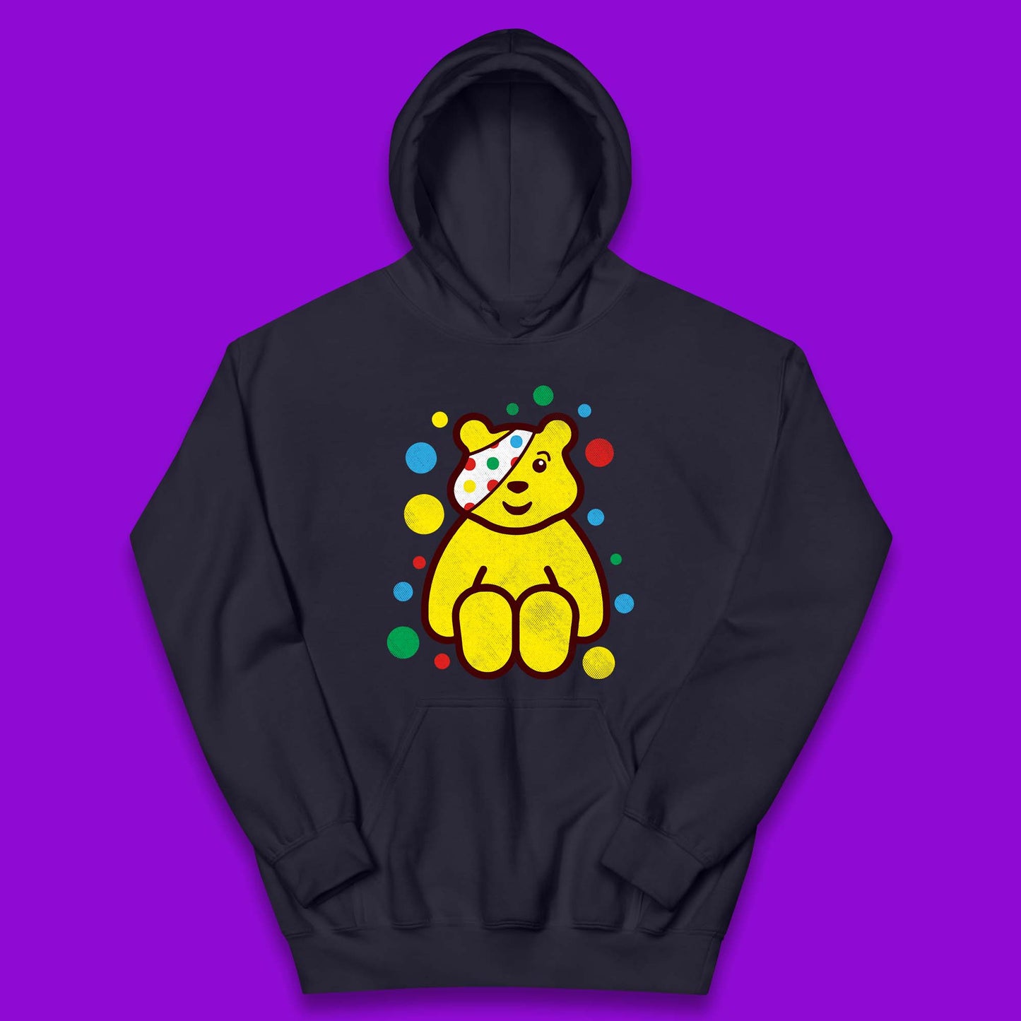 Children In Need Sitting Spotty Pudsey Bear Charity Raising Spotty Day Kids Hoodie