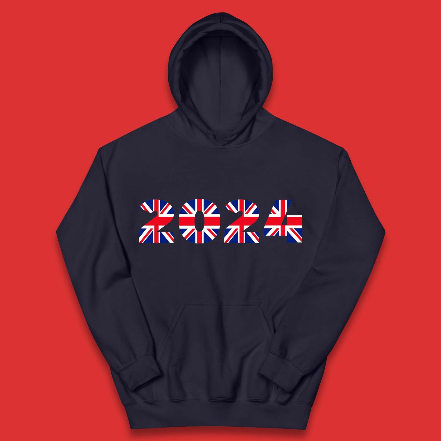 New Year 2024 UK Flag Kids Hoodie