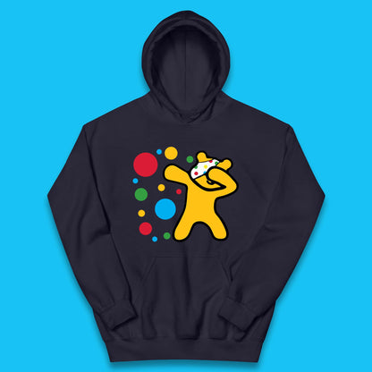 Dabbing Spotty Pudsey Bear Children In Need Dab Dance Spotty Day Donation Kids Hoodie