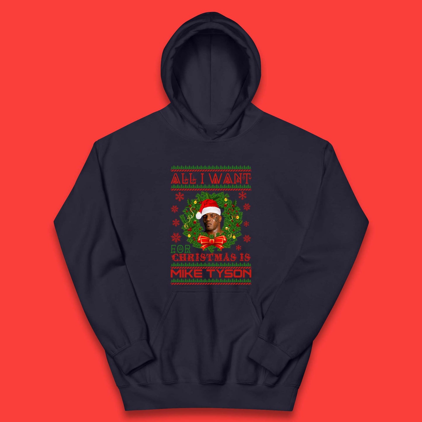 Mike Tyson Christmas Kids Hoodie