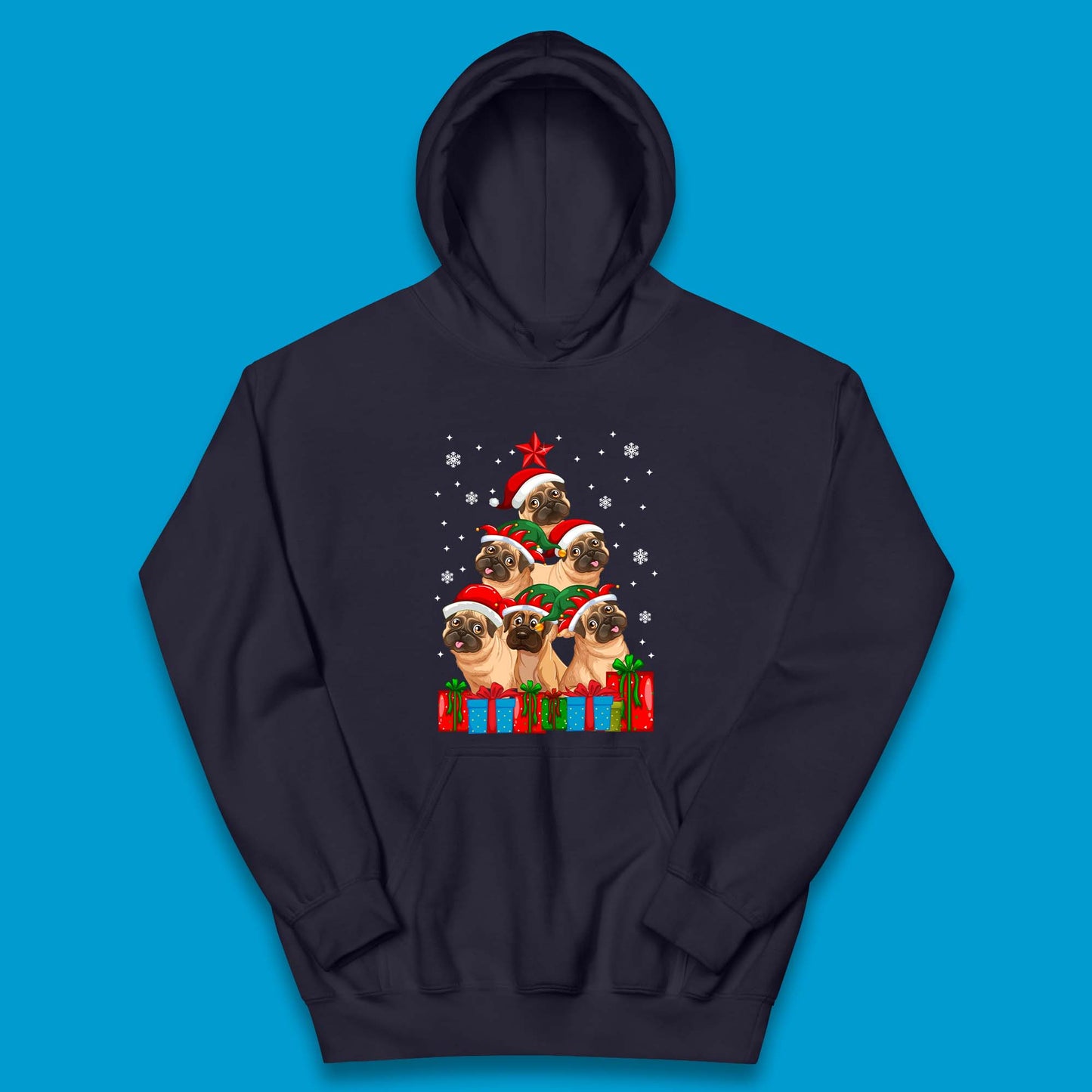 pug dog christmas hoodie