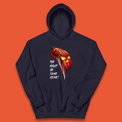 The Night He Came Home Michael Myers Happy Halloween Pumpkin Jack-o'-lantern Kids Hoodie