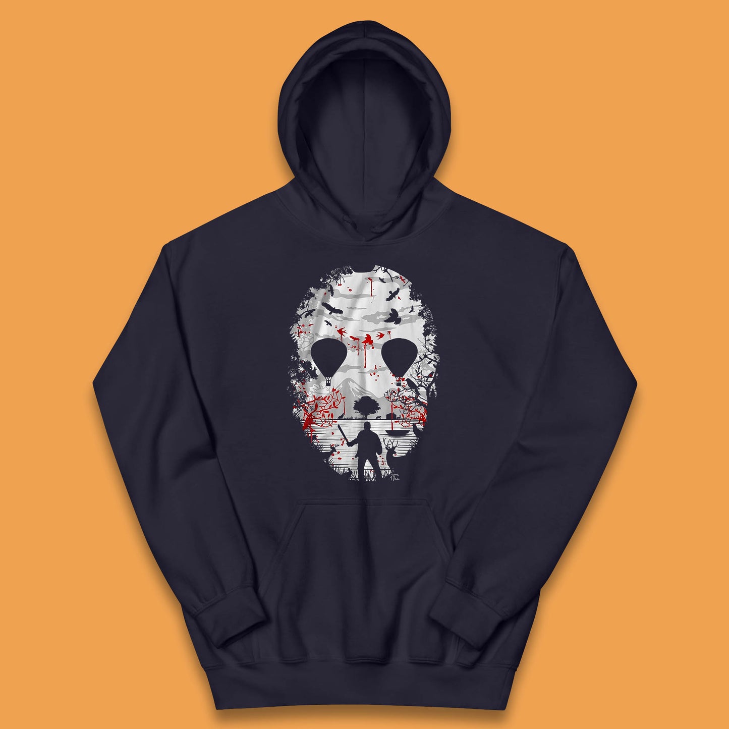 Crystal Lake Jason Voorhees Face Mask Halloween Friday The 13th Horror Movie Kids Hoodie