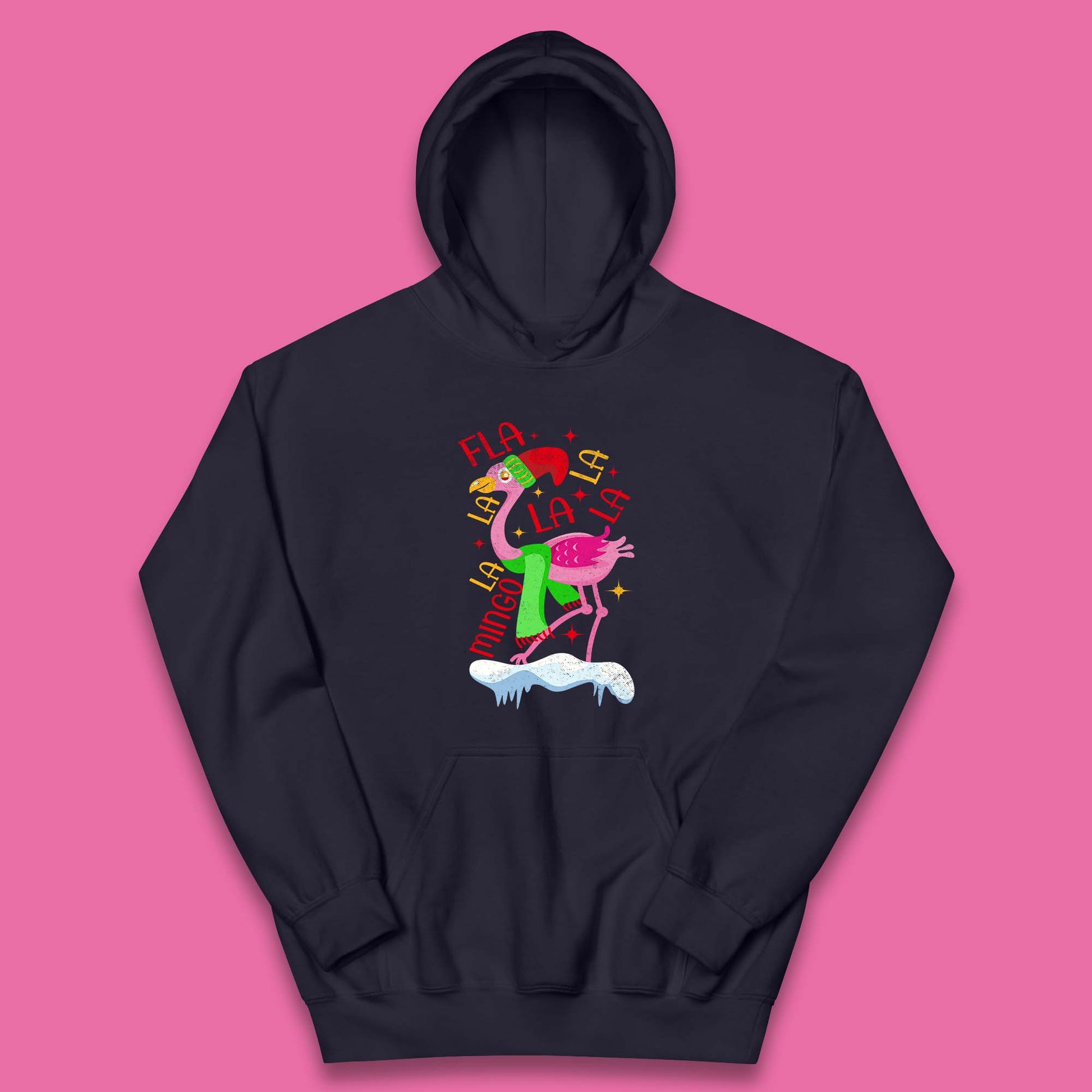 pink flamingo christmas hoodie