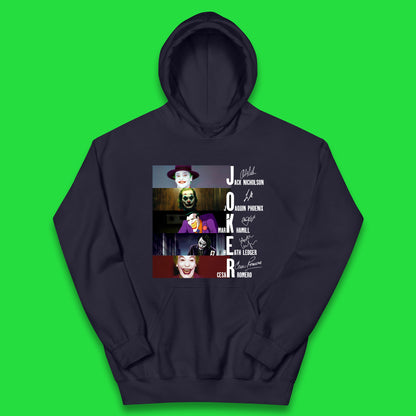 Joker All Movie Characters Full Autograph By Signed The Actors Poster Joker Greatest Villains Signatures Kids Hoodie