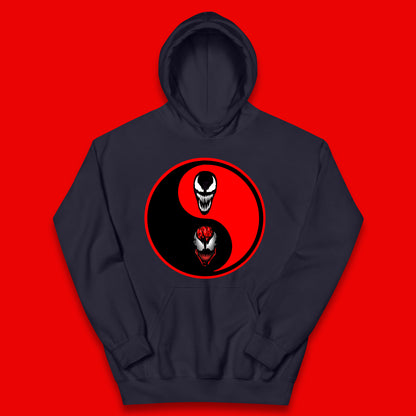 Marvel Comics Carnage And Venom Fictional Movie Character Anime Yin Yang Spoof Kids Hoodie