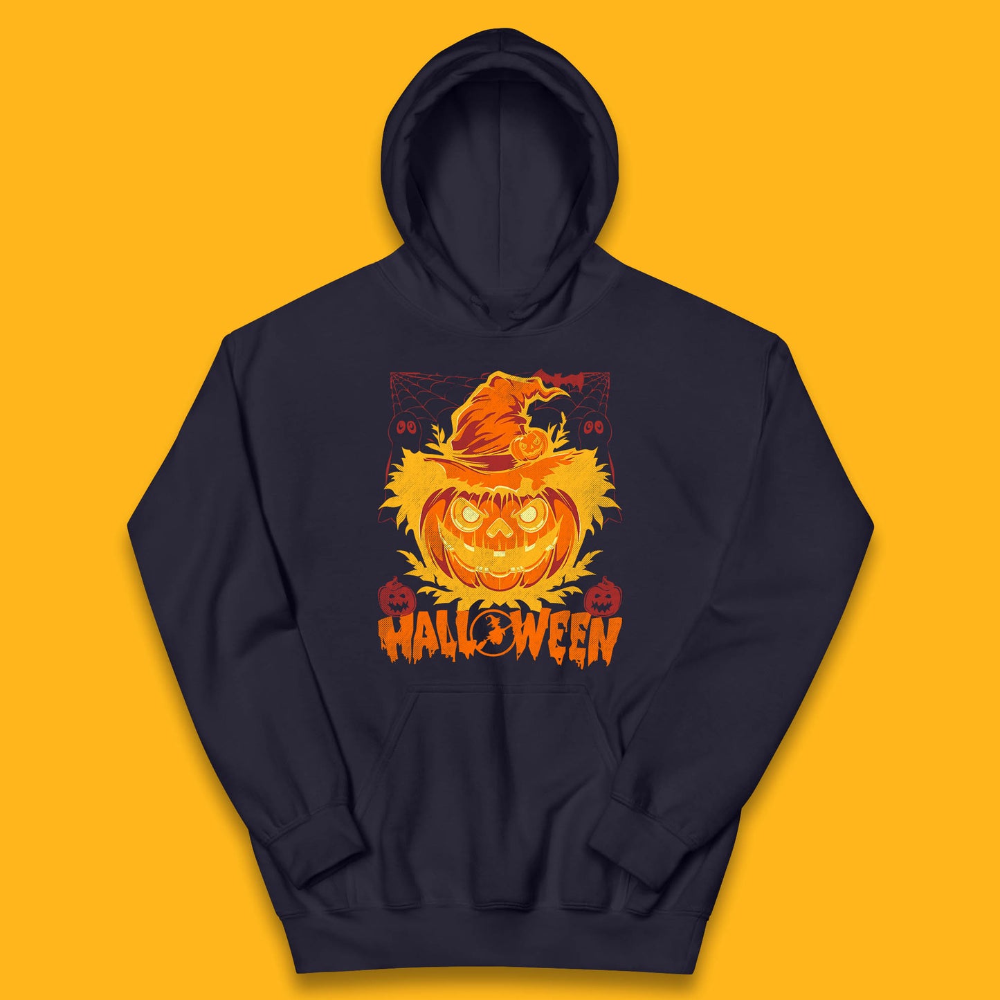 Halloween Scary Pumpkin Face Jack O Lantern Horror Halloween Night Kids Hoodie