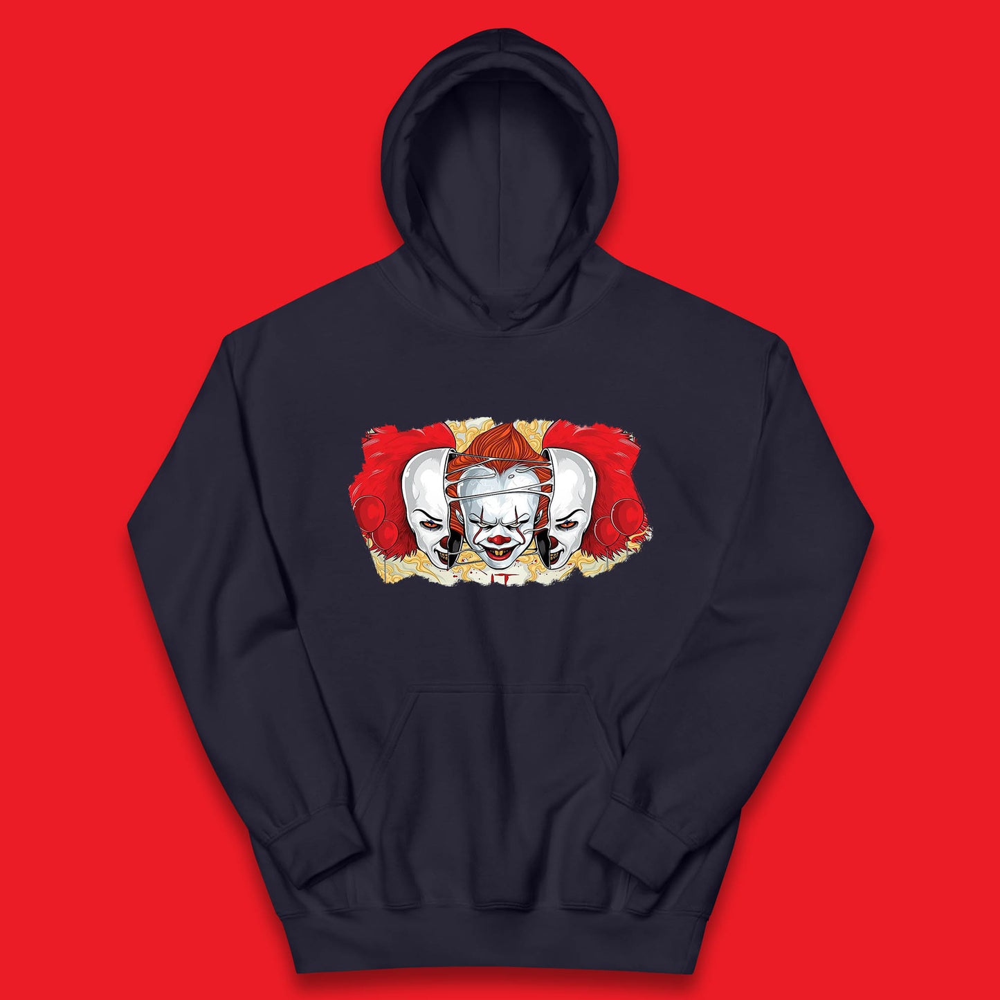 IT Pennywise Clown Halloween Horror Movie Character Evil Clown Costume Serial Killer Kids Hoodie