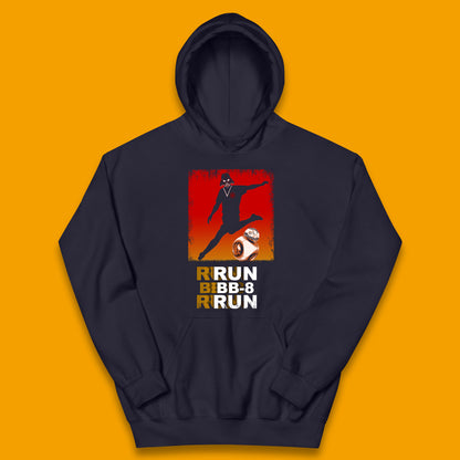 Run BB-8 Run Darth Vader Hitting BB8 Sci Fi Adventure Movie Character Star Wars 46th Anniversary Kids Hoodie